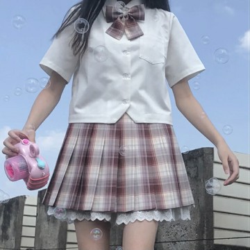 JK制服襯衣女春夏季基礎款日系學院風純色短款短袖長袖襯衫女上衣