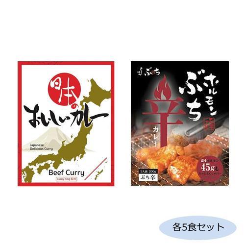 日本のおいしいカレー ビーフカレー＆ホルモンぶち辛カレー 各5食セット (軽減税率対象)