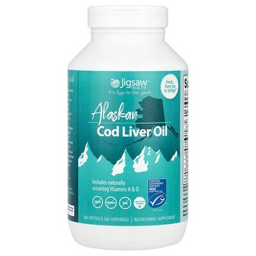 Jigsaw Health, 阿拉斯加鱈魚肝油，180 粒軟凝膠
