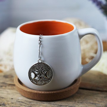 用於散葉茶的生命之樹泡茶器，具有家譜魅力的茶壺