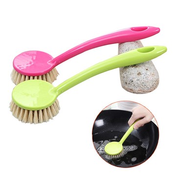 2支裝 洗鍋刷鍋刷子天然椰棕鍋刷不沾油廚房碗刷帶柄長柄清潔刷子