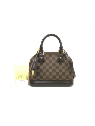 louis vuitton 棕色 Alma BB 棋盤格帆布塗層手提包 肩背包