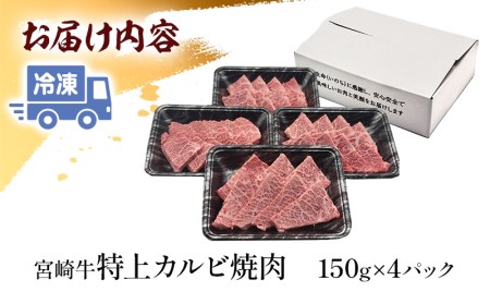 宮崎牛特上カルビ(三角バラ) 焼肉用150g×4(計600g)　肉 牛 牛肉