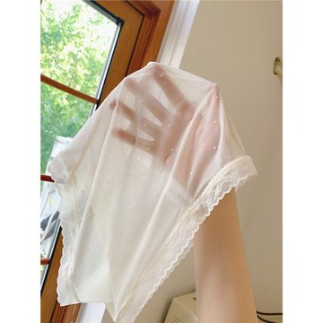 泡芙喵喵夏日性感長腿純欲風蕾絲高開叉冰絲無痕透明內褲女純棉襠