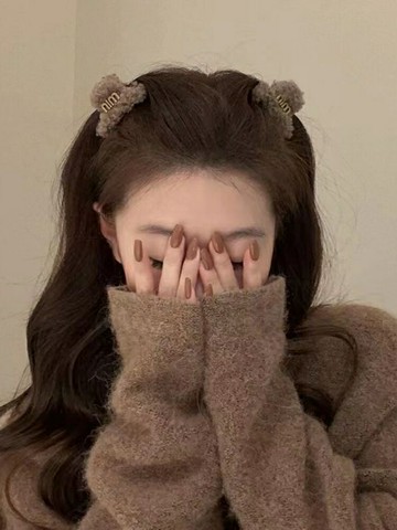 秋冬可愛小號毛絨抓夾簡約氣質字母后腦勺半扎發夾側邊劉海夾頭飾