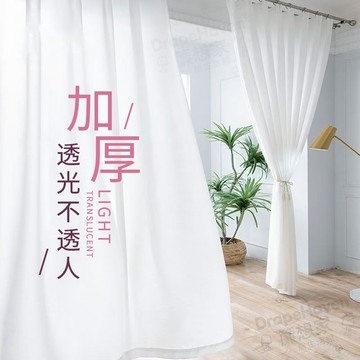 【客製化】加厚半遮光天絲絨紗簾 透光不透人 臥室客廳陽臺窗紗紗簾 隔斷飄窗 白色遮光布簾 加厚門簾 隔間簾 朦朧紗簾
