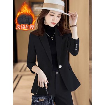 黑色西裝套裝女秋冬2025新款高級感小個子女士職業小西服外套春秋