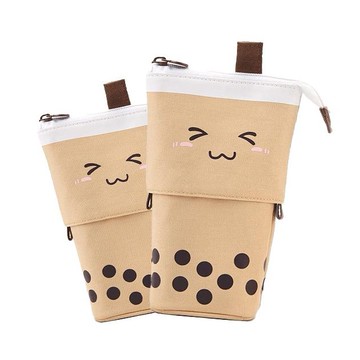 日系可愛珍珠奶茶筆袋(咖啡奶茶色)1入