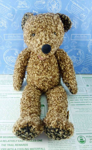 【震撼精品百貨】日本日式精品 熊 Bear 絨毛玩偶-捲毛咖啡 震撼日式精品百貨