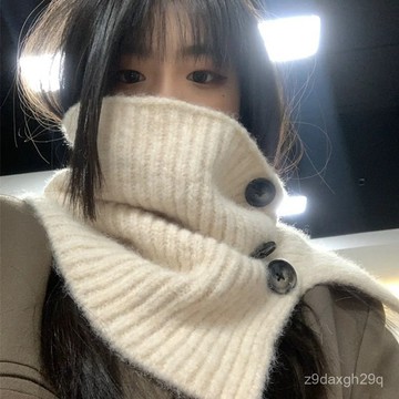 🌸臺灣熱賣🌸韓係女主氛圍感冬款高領套頭針織圍脖百搭純色保暖護頸脖套假領子