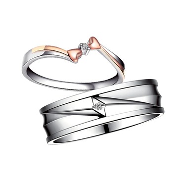 KOR 蔻兒鑽石 心心相in  情侶/結婚對戒/周年紀念戒 鑽石戒指