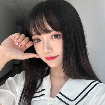 假髮 搭配專區 成人裝扮假髮 ‧ 空氣瀏海齊肩 - 中長直髮 / 黑色