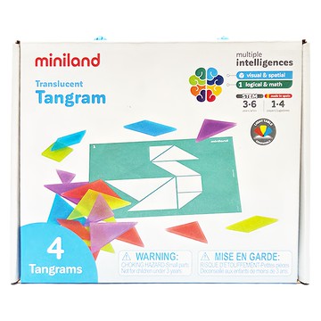 Miniland 益智七巧板 訓練手眼協調 增進觀察力 西班牙原裝進口  透光百變  4人  36片