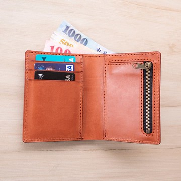 /可客製/ 直式短夾 拉鍊零錢袋款 / 缺皮CHAPI  禮物 送男生 皮夾