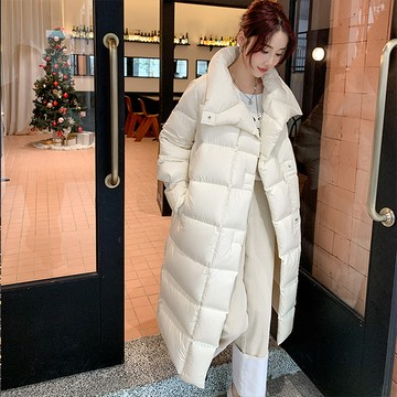 【韓國K.W.】KMM3538現貨韓國空運紫丁香芬升溫羽絨中長版外套(保暖/升溫/羽絨棉/連帽/中長版)