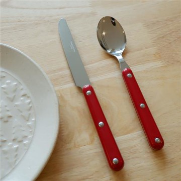 OPM生活商店|日本高桑金屬紅色復古不銹鋼餐具刀叉勺水果叉蛋糕