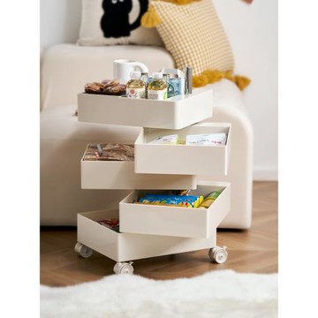 360旋轉收納柜子ins移動置物柜簡約小戶型家用推車臥室床頭柜casa
