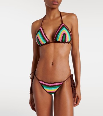 Anna Kosturova Striped crochet bikini top
