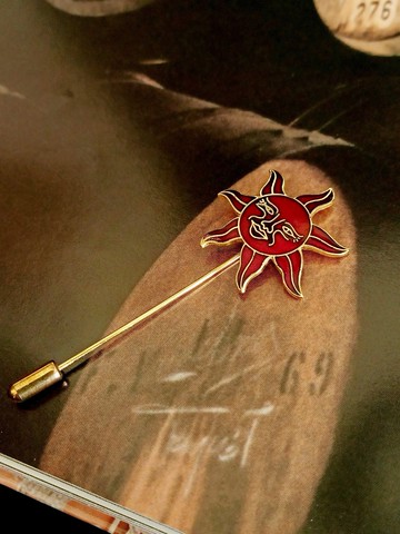 vintage jewelry  典雅景泰藍 小太陽 帽針 棒針 別針