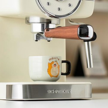 柿柿大吉橘貓咖啡杯碟套裝陶瓷杯子高檔精致輕奢拿鐵咖啡杯定logo