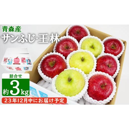 ふるさと納税 青森県 八戸市 12月中にお届け！青森県産 サンふじ・王林詰合せ 3kg りんご 年内配送 家庭用 贈答用