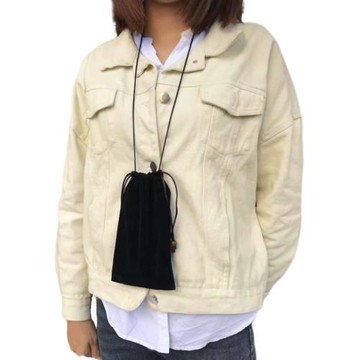 6.1寸7手機袋子胸前掛脖手機包防塵保護套絨布手拿便攜收納包男女