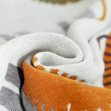 日系純棉五層紗布材質 花栗獅柔軟吸水浴巾