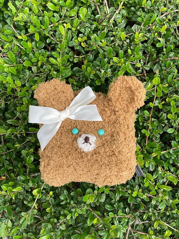 【原創 純手工 】熊 毛公仔 分隔 化妝包