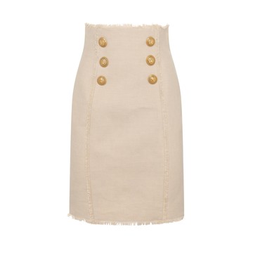 Balmain - Beige Linen Skirt