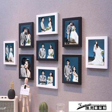 精選好品~圖片墻簡約現代照片墻創意九宮格墻壁相片墻客廳裝飾免打孔相框掛墻組合 雙11全館免運