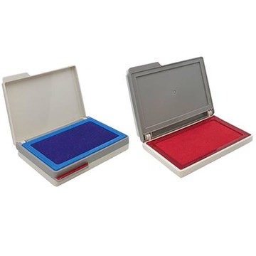 徠福LIFE高級布面雙色打印台/NO.2759/掀開式/紅藍/105x85x25mm