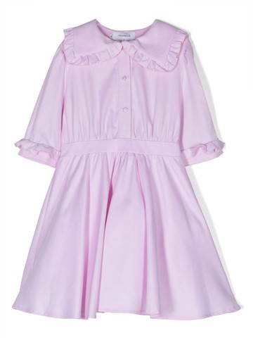 Simonetta - ruffle-trim cotton shirtdress - kids - Cotton/Polyamide/Cotton - 10 yrs - Purple