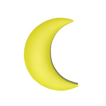 vanibaby 3D防撞壁飾 汽車皮革 防刮耐磨 高密度記憶棉 附專屬貼紙  30cm  月亮 黃色  1個