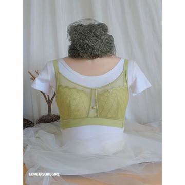 SUREgirl中國紅超薄三明治無鋼圈收副乳透氣文胸性感蕾絲顯瘦內衣