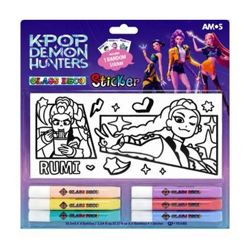 韓國AMOS K-POP HUNTRIX 6色10.5ML創意玻璃貼DIY組