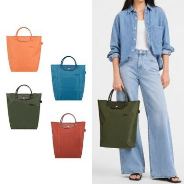 LONGCHAMP LE PLIAGE GREEN系列刺繡短把摺疊水餃包(中/多色選)