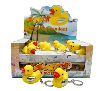 觸電小黃鴨 電人鴨子 電人筆 整人玩具 整蠱專家 整人電筒鴨 愚人節 禮物m5014707-1