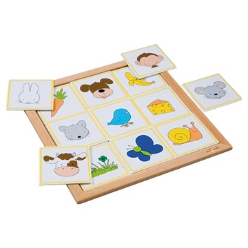 Educo 雙層動物拼圖系列 動物與之食物 木製玩具 3歲以上  18片  1組