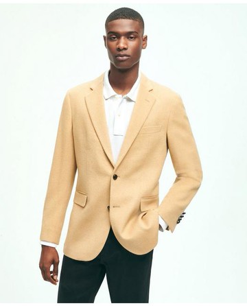 Brooks Brothers Men's Slim Fit Camel Hair Twill 1818 Sport Coat | Size 46 Regular