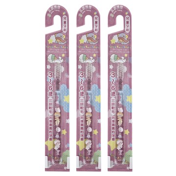LITTLE TWIN STARS 雙星仙子 兒童牙刷 3~6歲  透明色  3支  1組