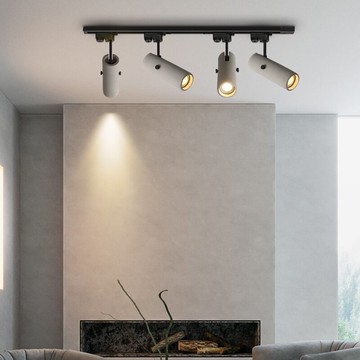 軌道燈射燈水泥led天花燈商用明裝cob工業風燈具設計師客廳背景墻