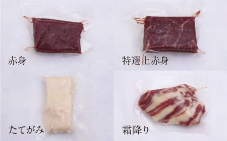 熊本馬刺し 豪華4種盛りセット 合計1.2kg 馬刺し醤油2本つき 赤身 上赤身 霜降り たてがみ