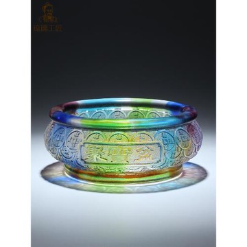 (免運)招財進寶琉璃聚寶盆擺件聚財水晶工藝品朋友店鋪開業禮物高檔送禮