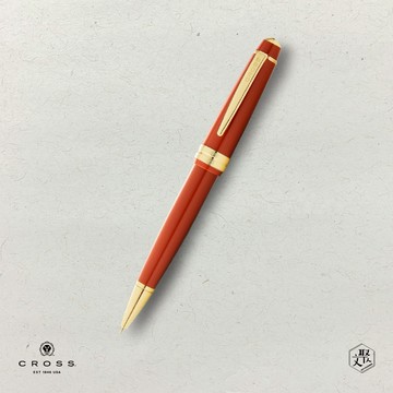 【CROSS】 Bailey Light貝禮輕盈系列金夾琥珀色原子筆  (原廠正貨)