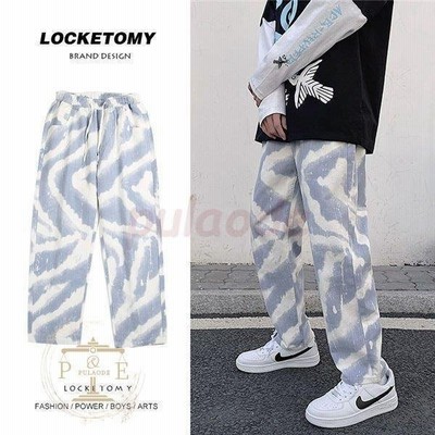 デニムパンツ メンズ ワイドパンツ バギーパンツ ズボン ゼブラパターン ストリート ファッション デニムジーンズ 春夏秋 太め ゆったり 通販 Lineポイント最大get Lineショッピング