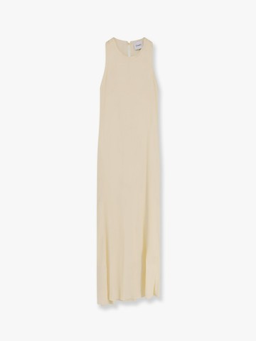 Sleeveless viscose long dress - NUDE - gender_Woman