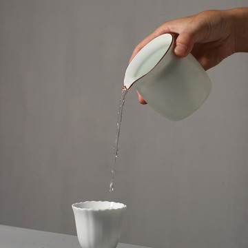 脂白陶瓷公道杯 定窯功夫 茶具勻杯