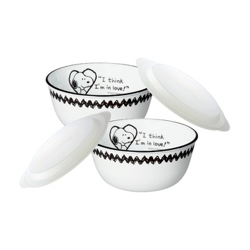 【美國康寧 CORELLE】SNOOPY史努比 經典語錄4件式餐碗組