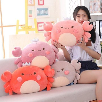 螃蟹 毛絨玩具 螃蟹公仔 螃蟹抱枕 軟萌系 枕頭 少女心 布娃娃 禮物 交換禮 安撫娃娃 螃蟹玩偶 沙發抱枕 車載