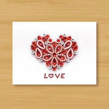 ( 2款供選擇 ) 手工捲紙卡片 _ 珍愛LOVE - 情人卡